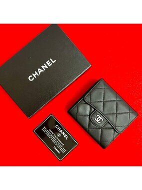 Chanel Timeless Classic Quilted W Hook Lambskin Bifold